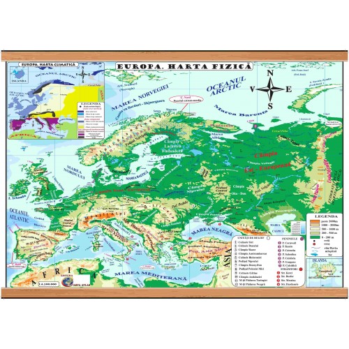 HARTA FIZICA A EUROPEI. HARTA POLITICA A EUROPEI PLASTIFIATA față/verso 500/700mm DE PERETE HARTA FIZICA A EUROPEI. HARTA POLITICA A EUROPEI PLASTIFIATA față/verso 500/700mm DE PERETE